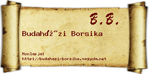 Budaházi Borsika névjegykártya